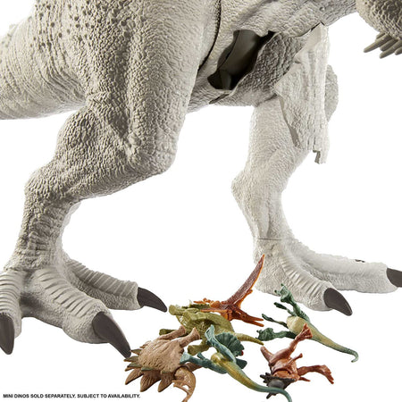 Dinosaur Camp Cretaceous Super Colossal Indominus Rex 18-In High & 3.5 Ft Long /45.72 X 104.14-Cm, Movable Arms & Legs, Swallows 20 Mini Action Figures, 4 Years Old & Up​