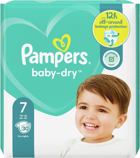 Baby-Dry Size 7, 15+Kg, 30 Nappies