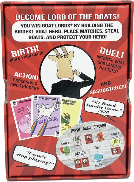 Goat Lords, Hilarious, Addictive and Competitive Card Game with Goats, Best Card Games for Families, Adults, Teens, and Kids, Makes for Great Stocking Stuffers, 2-6 Players