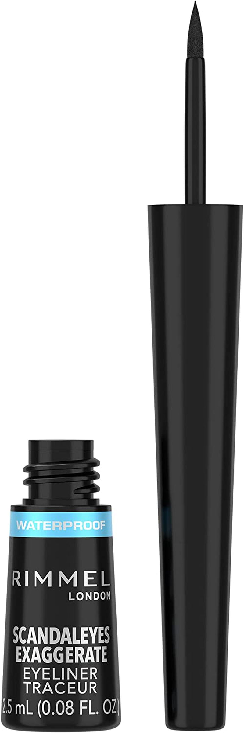 LONDON - Scandal'Eyes Exaggerate Liquid Eyeliner - Waterproof, Smudge-Proof, Flake-Proof, Run-Proof - Highly Pigmented Formula & Matte-Black Finish - 001 Black - 2.5Ml