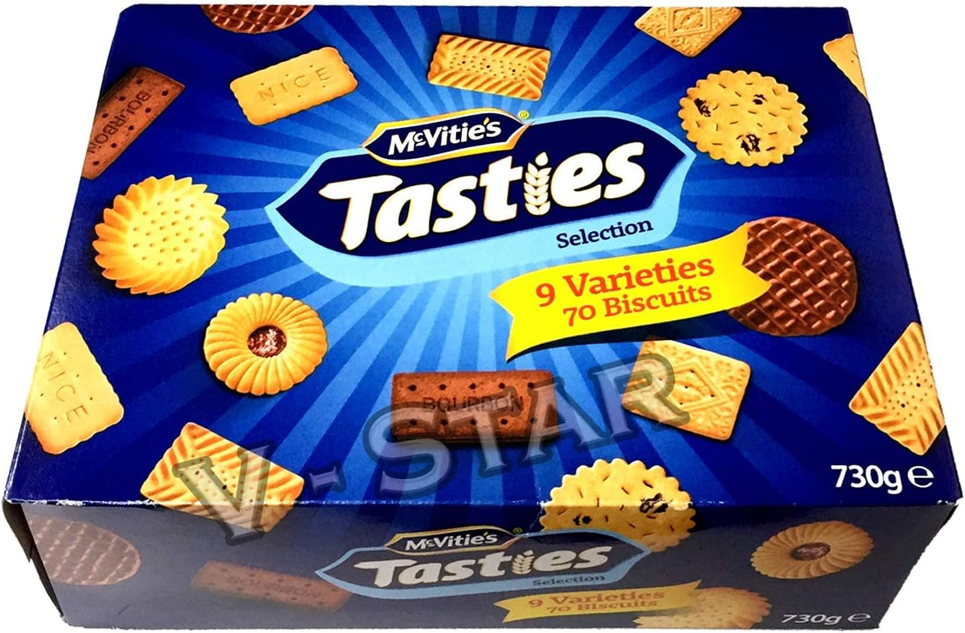 TASTIES Selection 730G - 9 Varieties 70 Biscuits Box