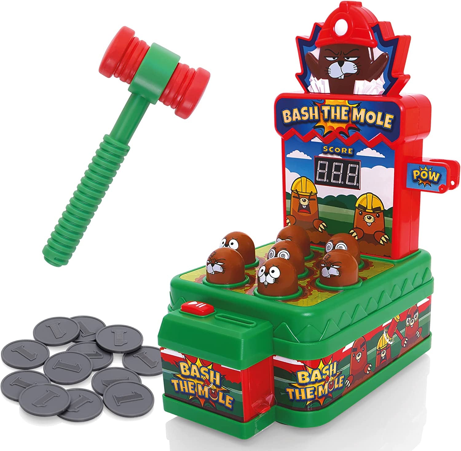 Whack Game with Hammer - a Mole Bashing Game for Kids - Electronic Kids Board Games - Toys for 3-6 Year Old Boys & Girls - Classic Arcade Game - Boys Toys Age 3 plus - FREE Batteries Included