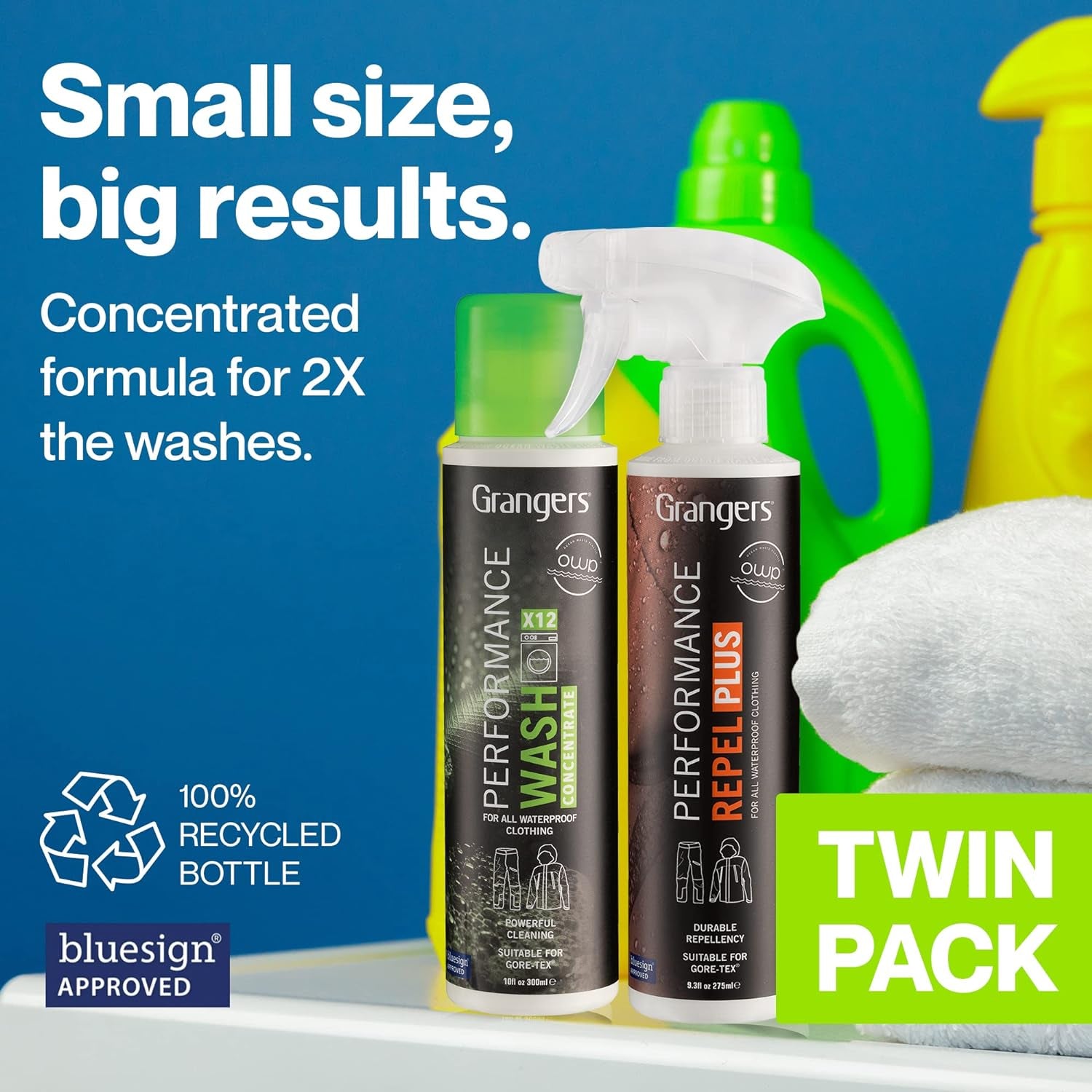 Eco Twin Pack – Performance Wash and Performance Repel plus | 300Ml/275Ml | Cleans, Refreshes and Reproofs All Outdoor and Sports Clothing