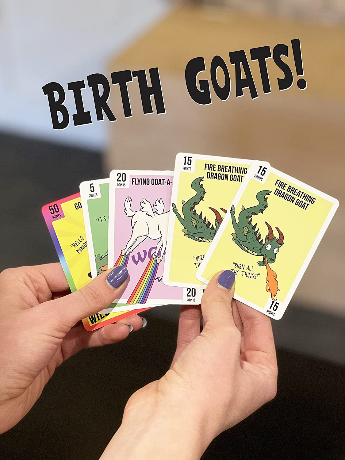 Goat Lords, Hilarious, Addictive and Competitive Card Game with Goats, Best Card Games for Families, Adults, Teens, and Kids, Makes for Great Stocking Stuffers, 2-6 Players