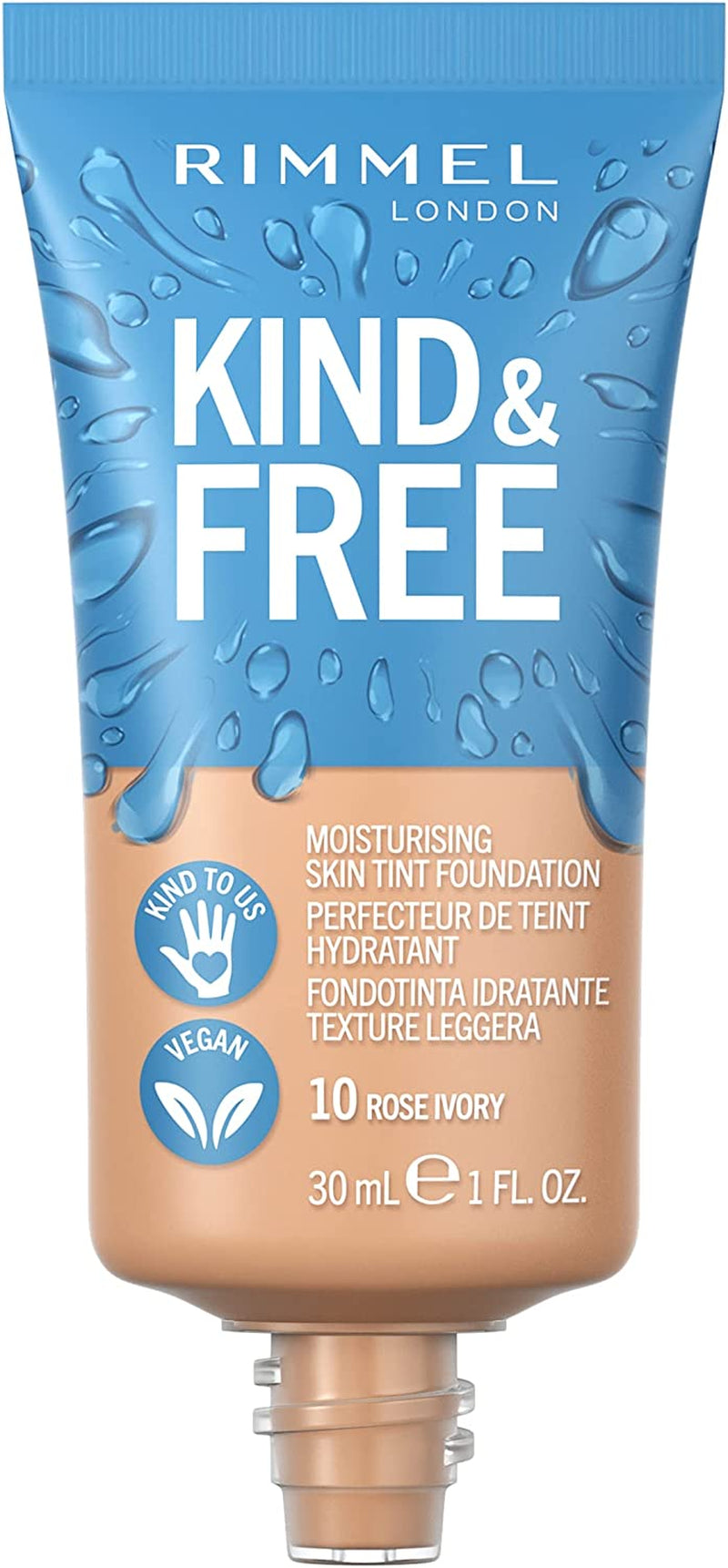 Kind + Free Moisturising Skin Tint Foundation, Rose Ivory 10