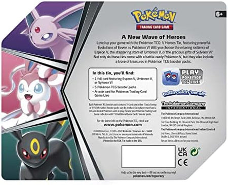 Pokemon Cards: 2022 Spring V Heroes Sylveon V Tin