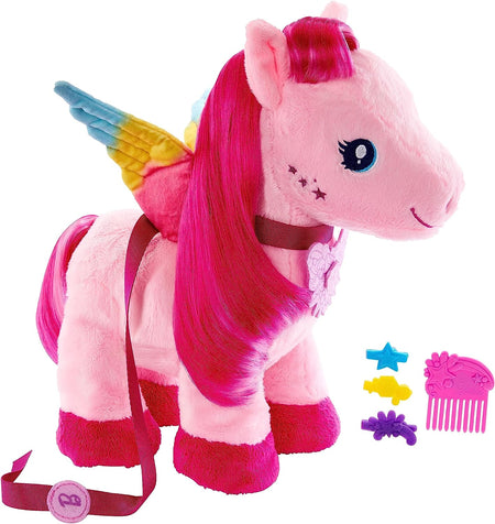 a Touch of Magic Stuffed Animals, Walk & Flutter Pegasus Plush, 11-Inch Walking Plushie with Hair Accessories and Sound Feature, HPJ50