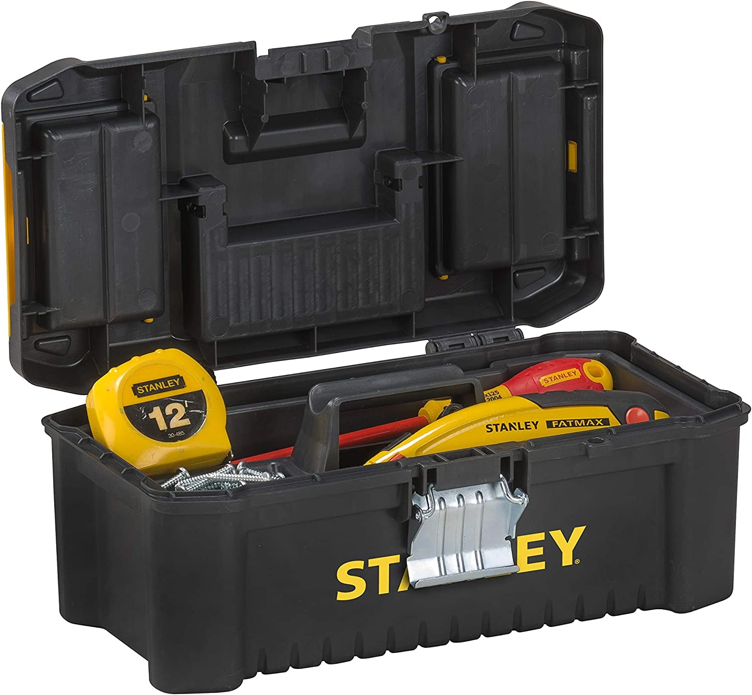 STST1-75515 Low Essential Tool Box, Black/Yellow, 12.5-Inch