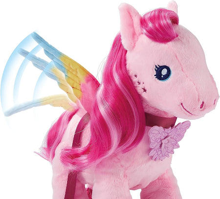 a Touch of Magic Stuffed Animals, Walk & Flutter Pegasus Plush, 11-Inch Walking Plushie with Hair Accessories and Sound Feature, HPJ50