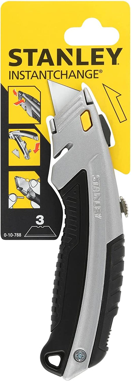 Instantchange Retractable Blade Heavy Duty Utility Knife with Interlocking Nose Design and Quick Blade Change 0-10-788