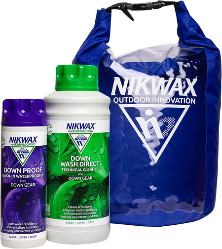 down CARE KIT for Cleaning, Washing & Waterproofing down Clothing and Gear, down Wash Direct + down Proof + 10L Dry Bag