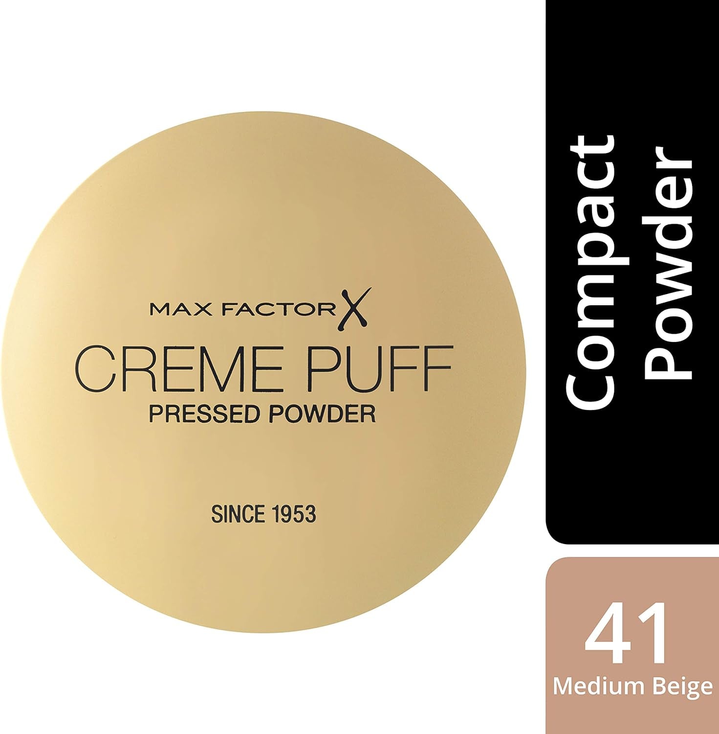 Cream Puff Pressed Compact Powder, Glowing Formula for All Skin Types, 41 Medium Beige, 21 G