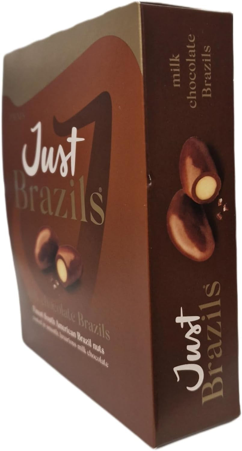 Just Brazils Milk Chocolate Box - Milk Chocolate with Brazil Nut Centres 150G - Chocolate Gift for Christmas - Stocking Filler | Chocolate Boxes & Gifts | Suitable for Vegetarians