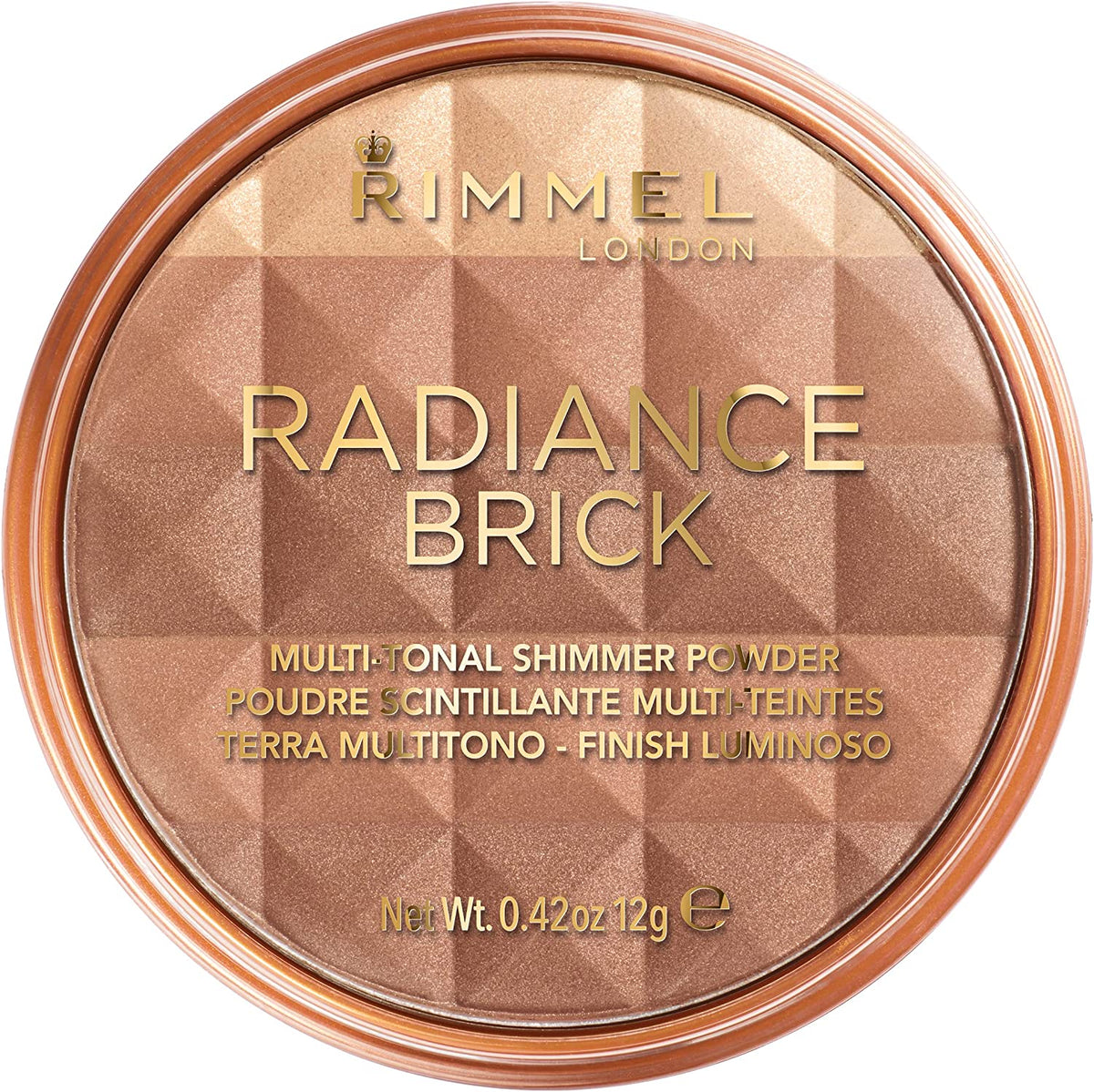 London Radiance Shimmer Brick Pressed Bronzer, Light-As-Air Contouring Formula, 002 Medium, 12 G