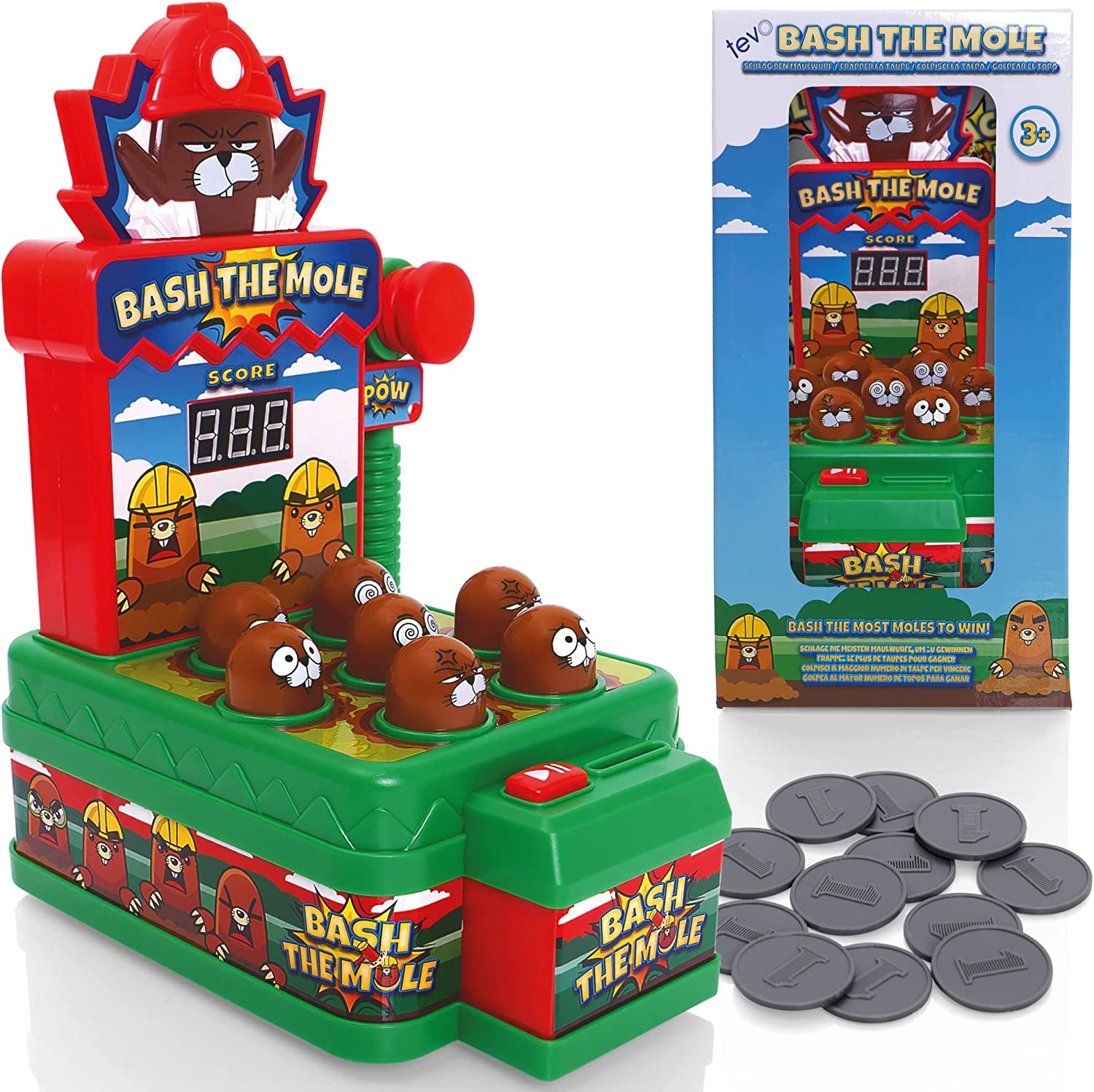 Whack Game with Hammer - a Mole Bashing Game for Kids - Electronic Kids Board Games - Toys for 3-6 Year Old Boys & Girls - Classic Arcade Game - Boys Toys Age 3 plus - FREE Batteries Included