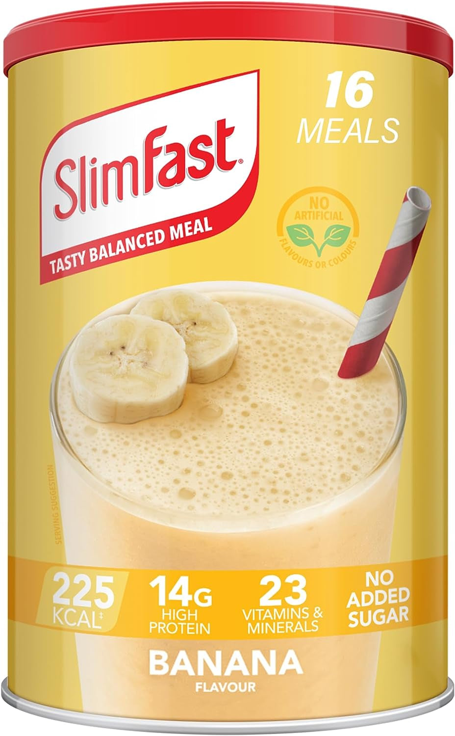 Healthy Balanced Meal Shake, for Diet Plan with Vitamins and Minerals, High in Fibre, Meal Replacement, Banana Flavour, 16 Servings, 584 G (Pack of 1)