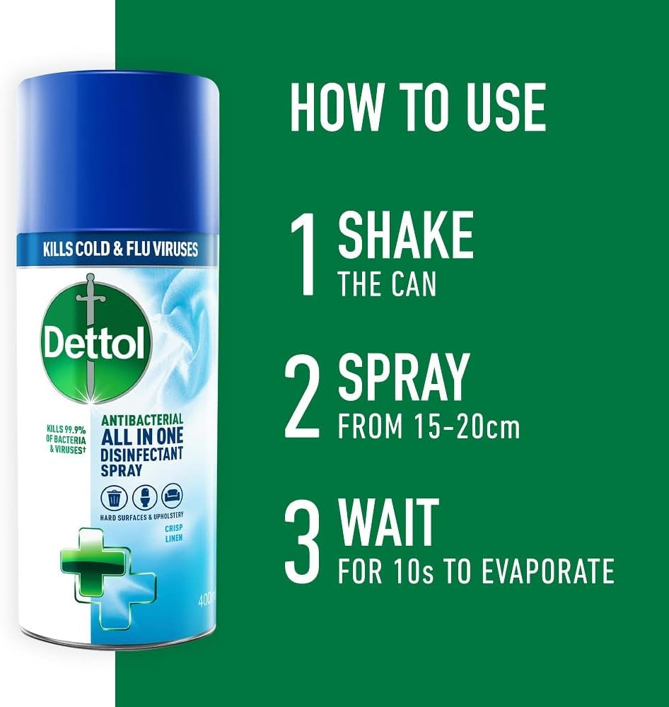 All-In-One Disinfectant Spray Crisp Linen, 400 Ml