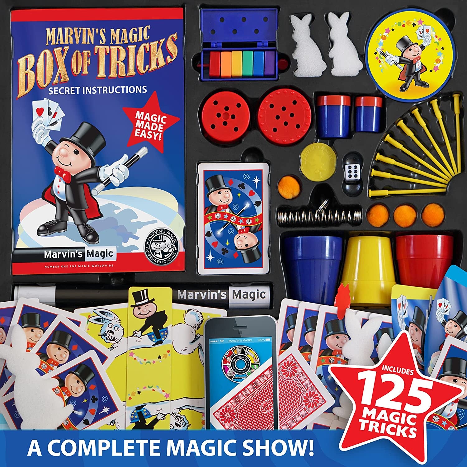 - Kids Magic Set - Box of Tricks, Amazing Magic Tricks for Kids - Magic Made Easy Range - Includes Magic Wand, Card Tricks + Much More - Suitable for Age 6+ - 125 Magic Tricks