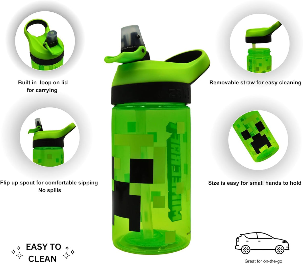 Creeper Atlantic Water Bottle | Boys Girls | Adults | School Office Work | Multi | 450 ML Bundle Migrated