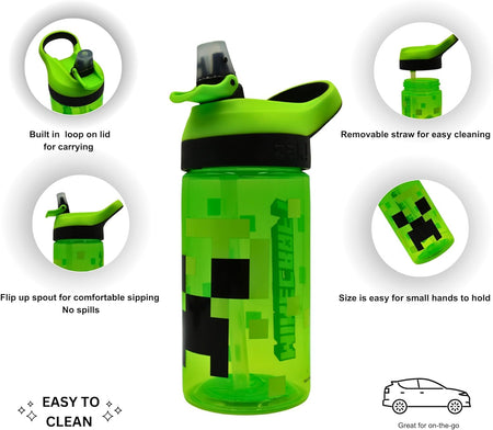 Creeper Atlantic Water Bottle | Boys Girls | Adults | School Office Work | Multi | 450 ML Bundle Migrated