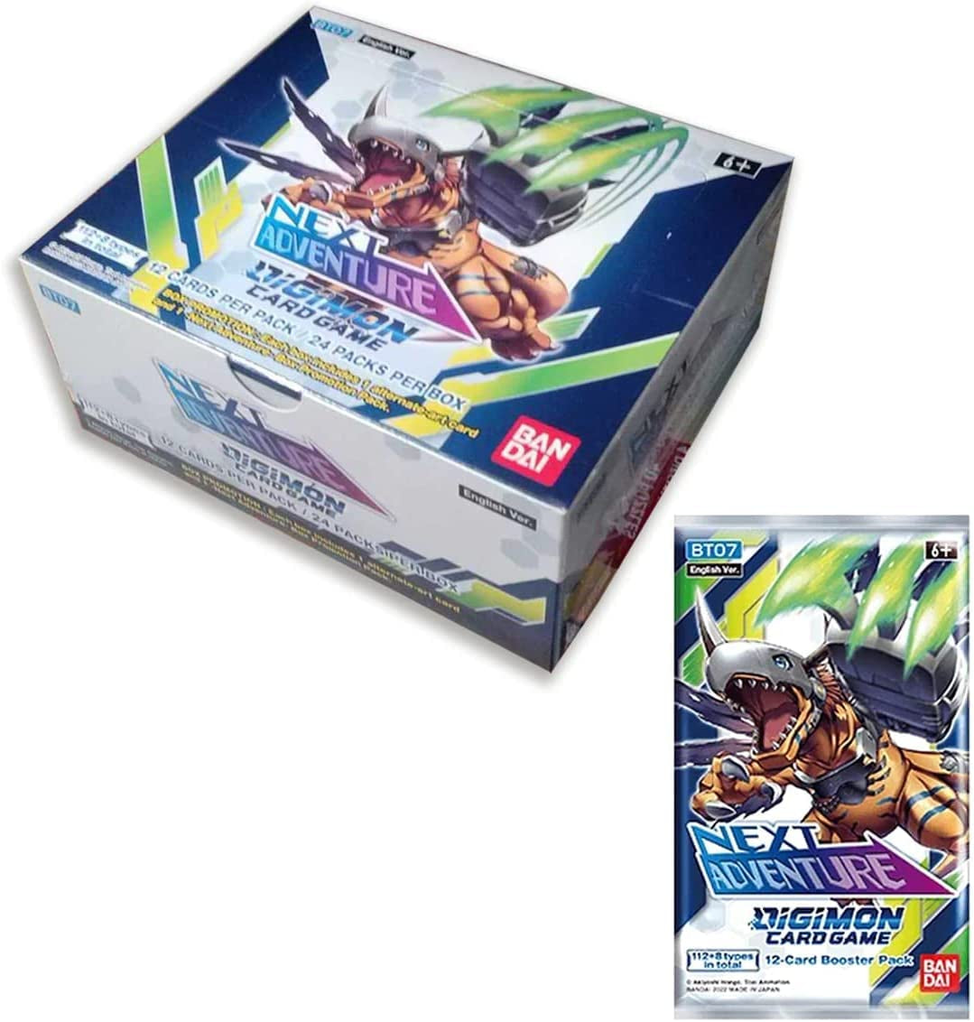 Digimon BCL2602498 Card Game-Next Adventure Booster BT07 Display of 24 Packets, Multi