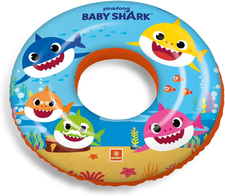 16889 Pinkfong Baby Shark Toys Inflatable Donut-Swim Ring-Ideal for Boy/Girl Use in the Pool/Sea-16889, Multicolour, 50 Cm