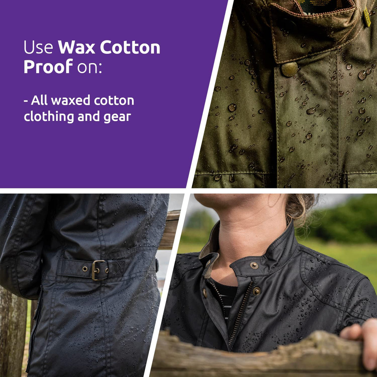 WAX COTTON PROOF SPRAY-ON Neutral Waterproofer, Ads Water Repellency and Reduces Weight Caused by Water Absorption, Keeping You Warmer and Drier