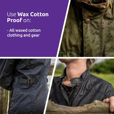 WAX COTTON PROOF SPRAY-ON Neutral Waterproofer, Ads Water Repellency and Reduces Weight Caused by Water Absorption, Keeping You Warmer and Drier