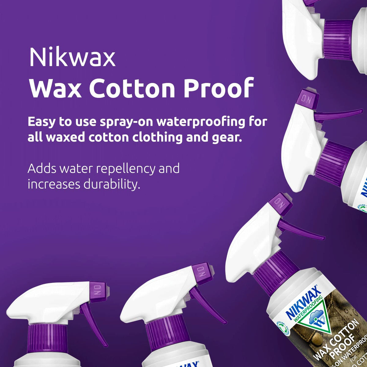 WAX COTTON PROOF SPRAY-ON Neutral Waterproofer, Ads Water Repellency and Reduces Weight Caused by Water Absorption, Keeping You Warmer and Drier