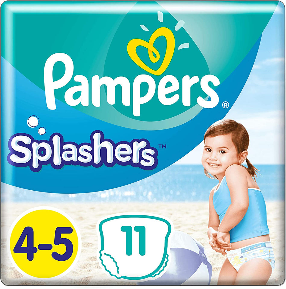 Splashers Disposable Swim Nappies Size 4-5 (9-15 Kg) for Optimal Protection in the Water, 11 Nappies