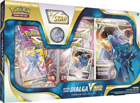 TCG: Origin Forme Dialga VSTAR Premium Collection (2 Etched Foil Promo Cards, 1 Foil Oversize Card & 5 Booster Packs)