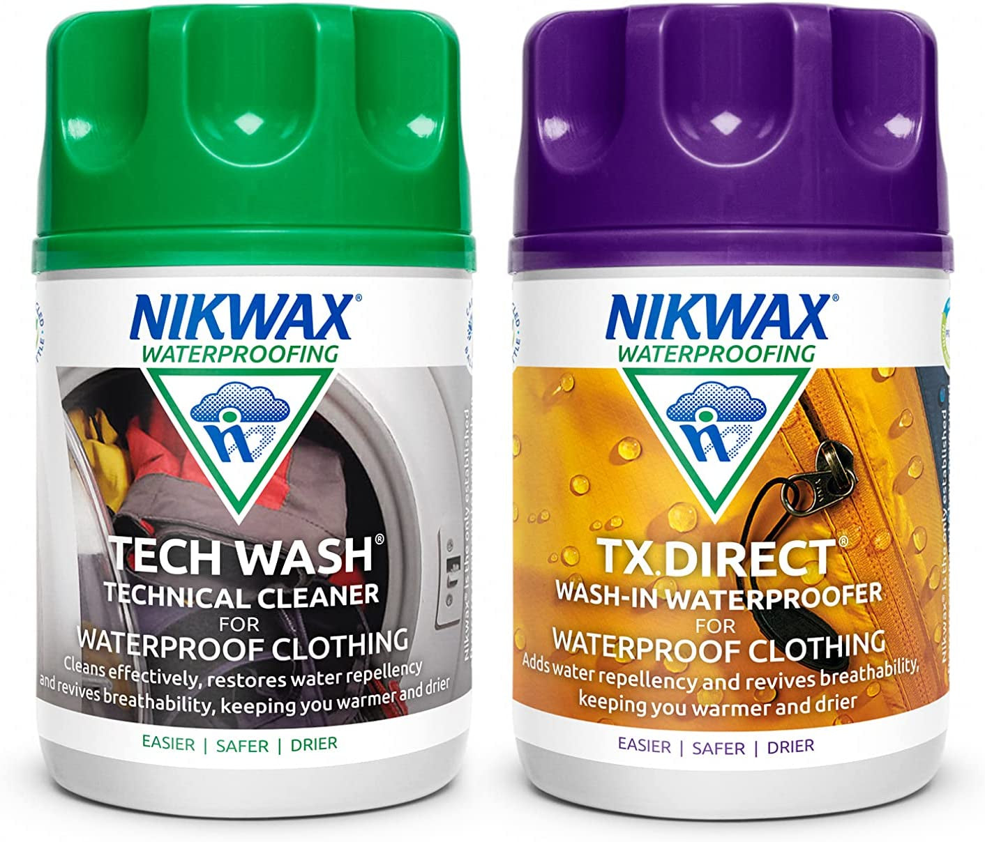 TECH WASH & TX.DIRECT Twin Pack, Clean and Proof, Cleaning and Waterproofing, Value Pack - 150Ml/100 Ml