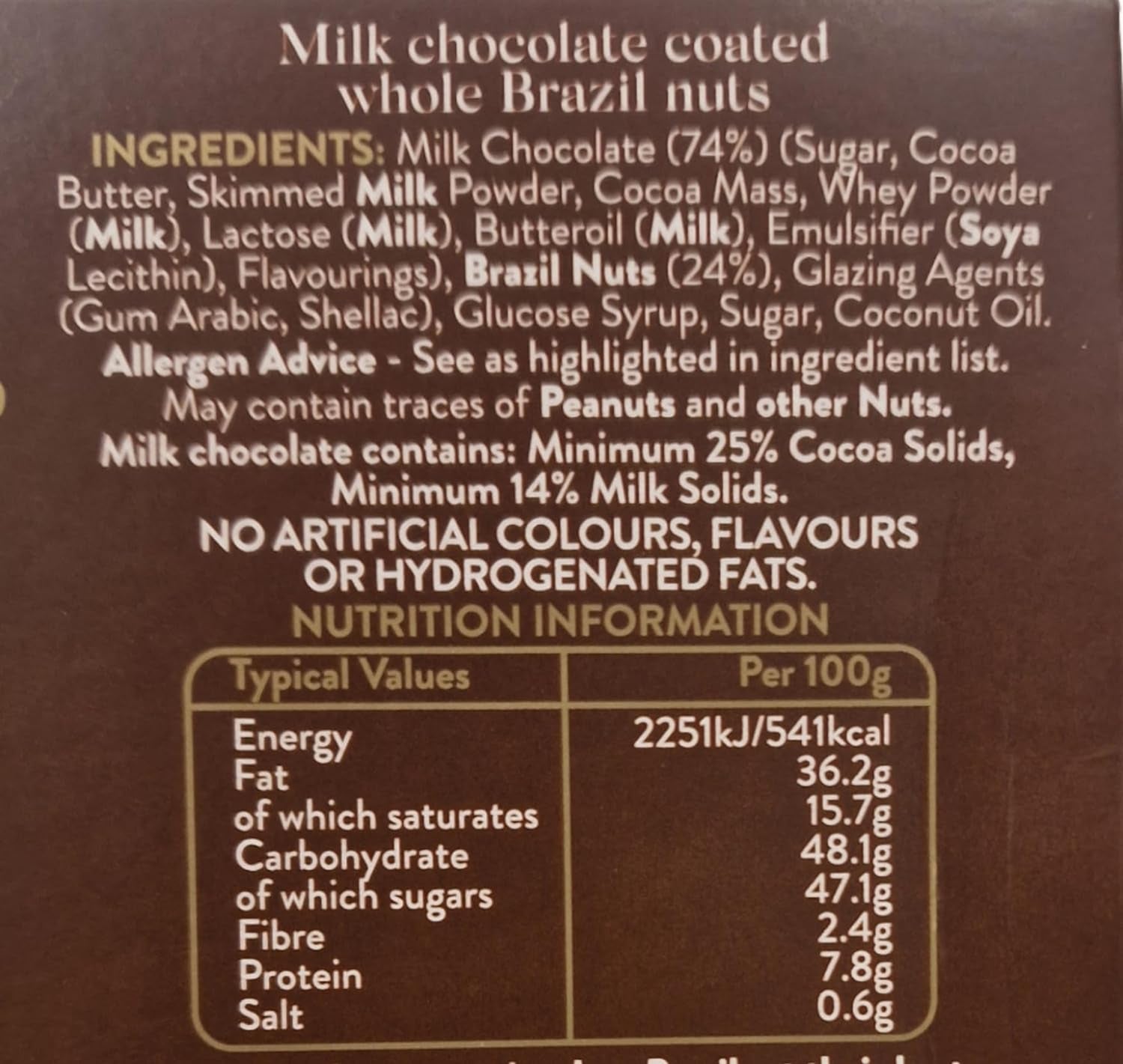 Just Brazils Milk Chocolate Box - Milk Chocolate with Brazil Nut Centres 150G - Chocolate Gift for Christmas - Stocking Filler | Chocolate Boxes & Gifts | Suitable for Vegetarians