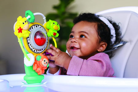 Jungle Ferris Wheel - Spinning High Chair Toy with Three Jungle Animals and Music and Practical Suction Cup, Multi-Colour