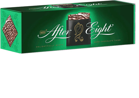 after Eight Dark Mint Chocolate Box 300G | Thin Squares of Mint Fondant Wrapped in Dark Chocolate | Christmas Chocolate Gift |Festive Chocolate Box |After Dinner Mints