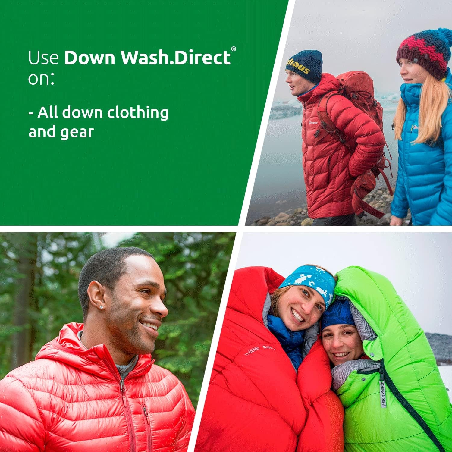 down WASH DIRECT 1L, Technical Cleaner for down Gear, Insulated Clothing, Sleeping Bags, Bedding, Cleans Effectively, Enhances Water Repellency and Maintains Insulation, down Washing Detergent