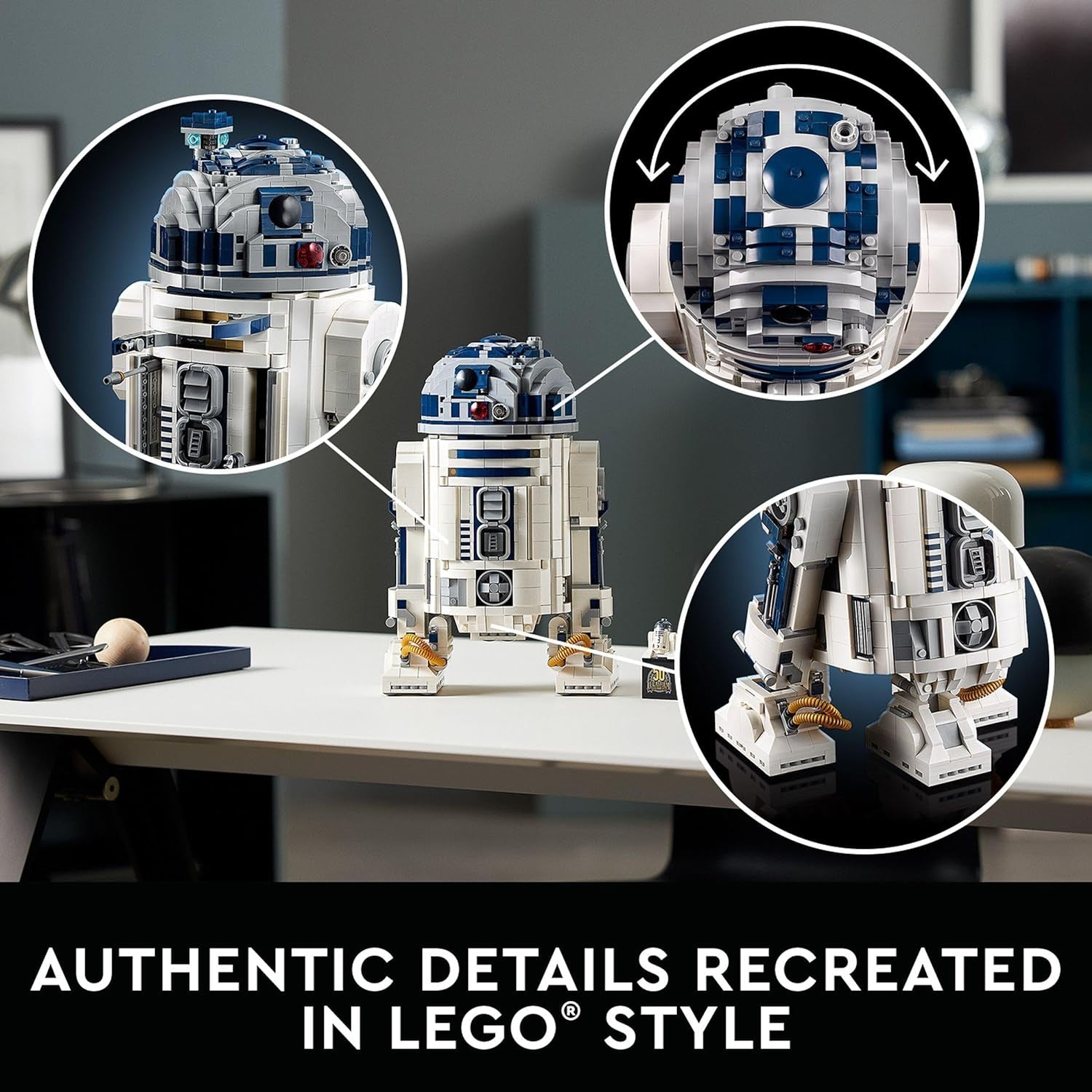 75308 Star Wars R2-D2 Droid Building Set for Adults, Collectible Display Model with Luke Skywalker’S Lightsaber